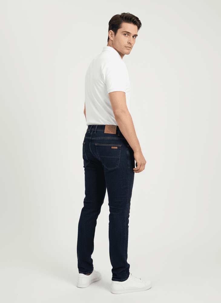 Muške indigo farmerice Muške indigo farmerice slika sa zadnje strane