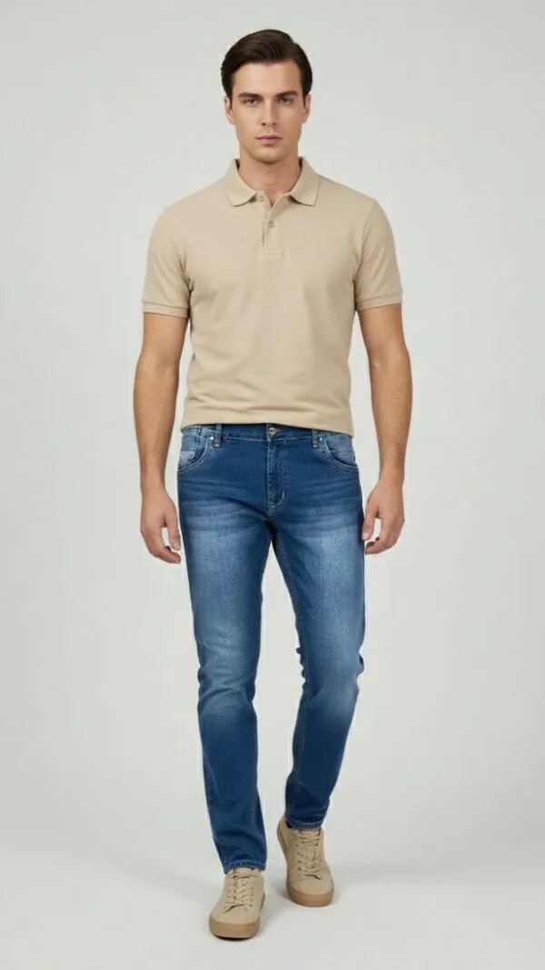 Muške Slim Fit farmerke - Plavi teksas. Moderan kroj, udoban teksas za svakodnevni stil. Muške Slim Fit farmerke - Plavi teksas. Moderan kroj, udoban teksas za svakodnevni stil.