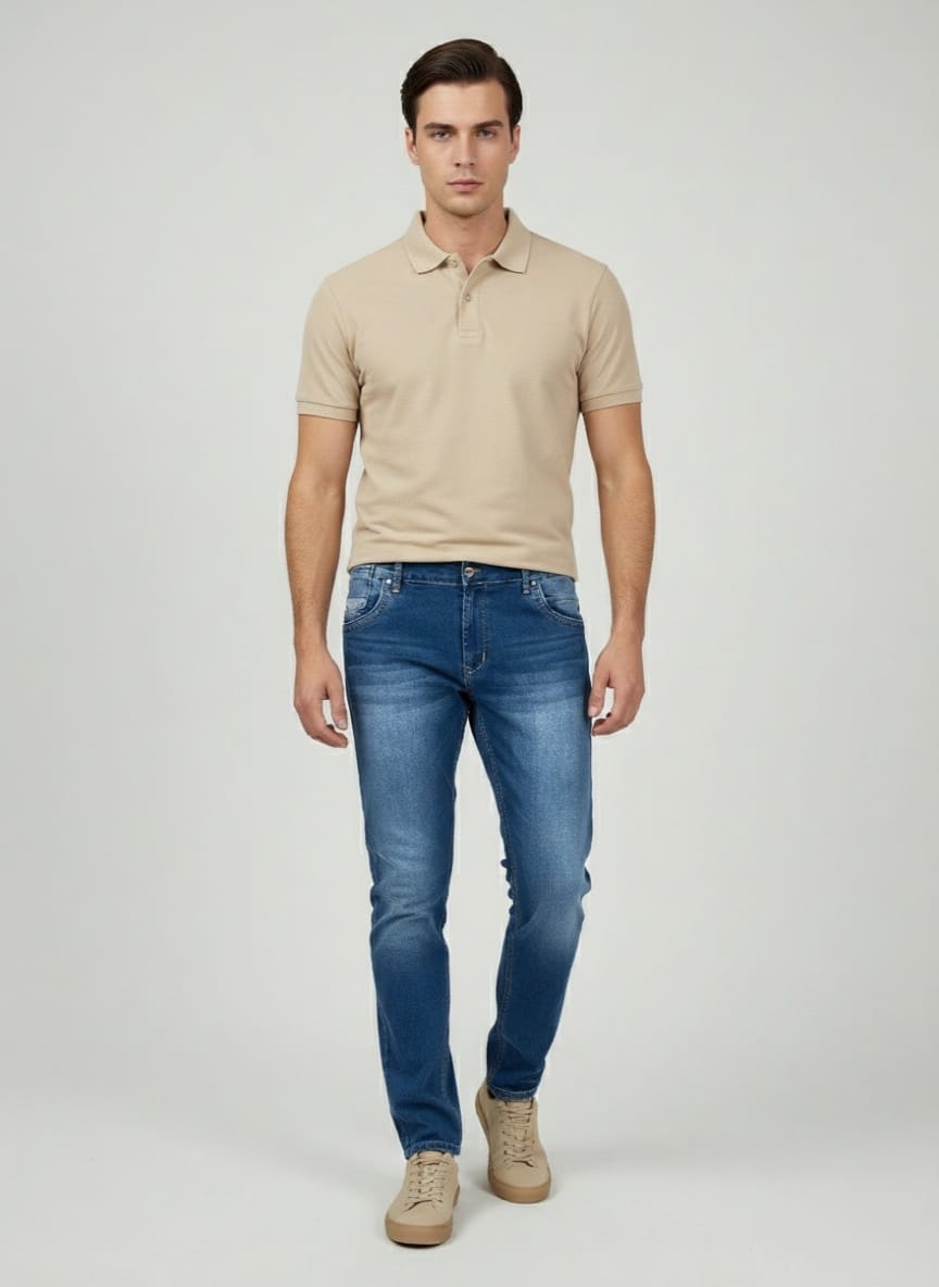 Muške Slim Fit farmerke - Plavi teksas. Moderan kroj, udoban teksas za svakodnevni stil. Muške Slim Fit farmerke - Plavi teksas. Moderan kroj, udoban teksas za svakodnevni stil.
