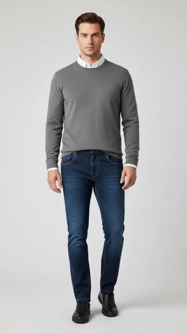 ELIT farmerice na modelu - savršene za casual kombinacije Tamnoplave muške farmerice regular fit