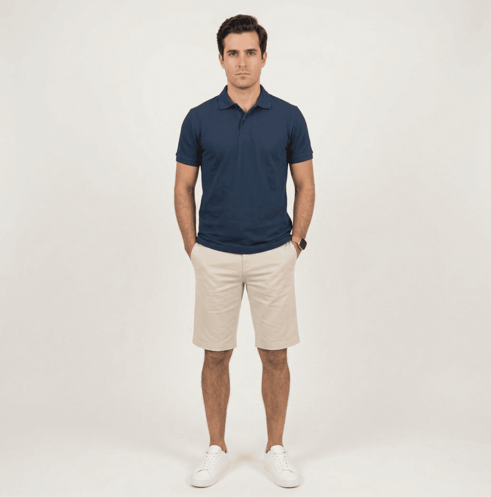 Muški bež šorc u casual stilu. Savršen izbor za leto. Detaljan prikaz bež šorca.