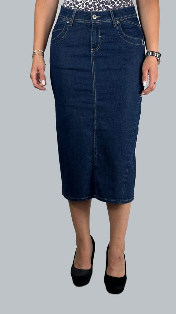 232-12D (1) Denim skirt