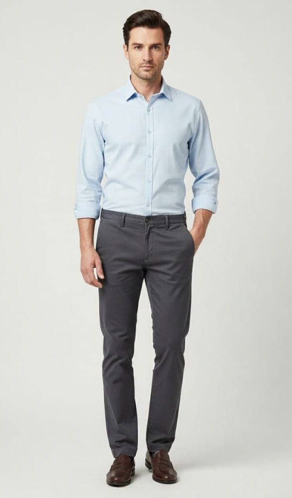 Letnje regular fit pantalone slika na muškom modelu