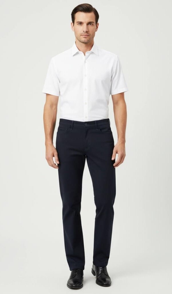 Muske teget pantalone regular fit Muske regular fit pantalone u teget boji