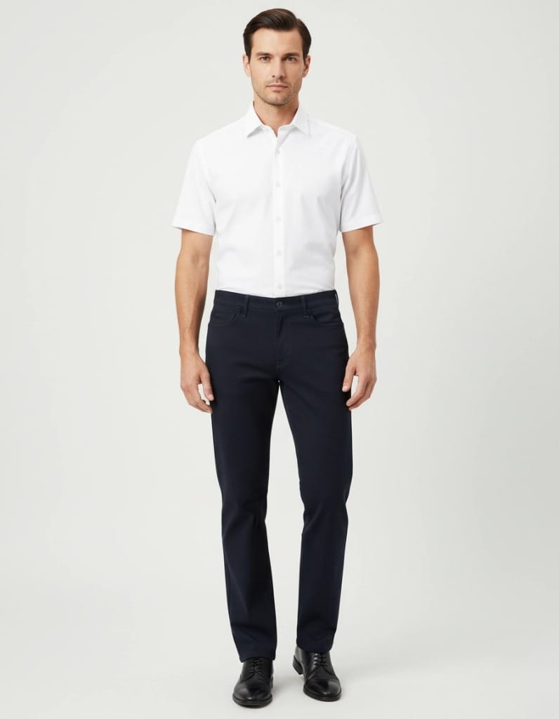 Muske regular fit pantalone u teget boji