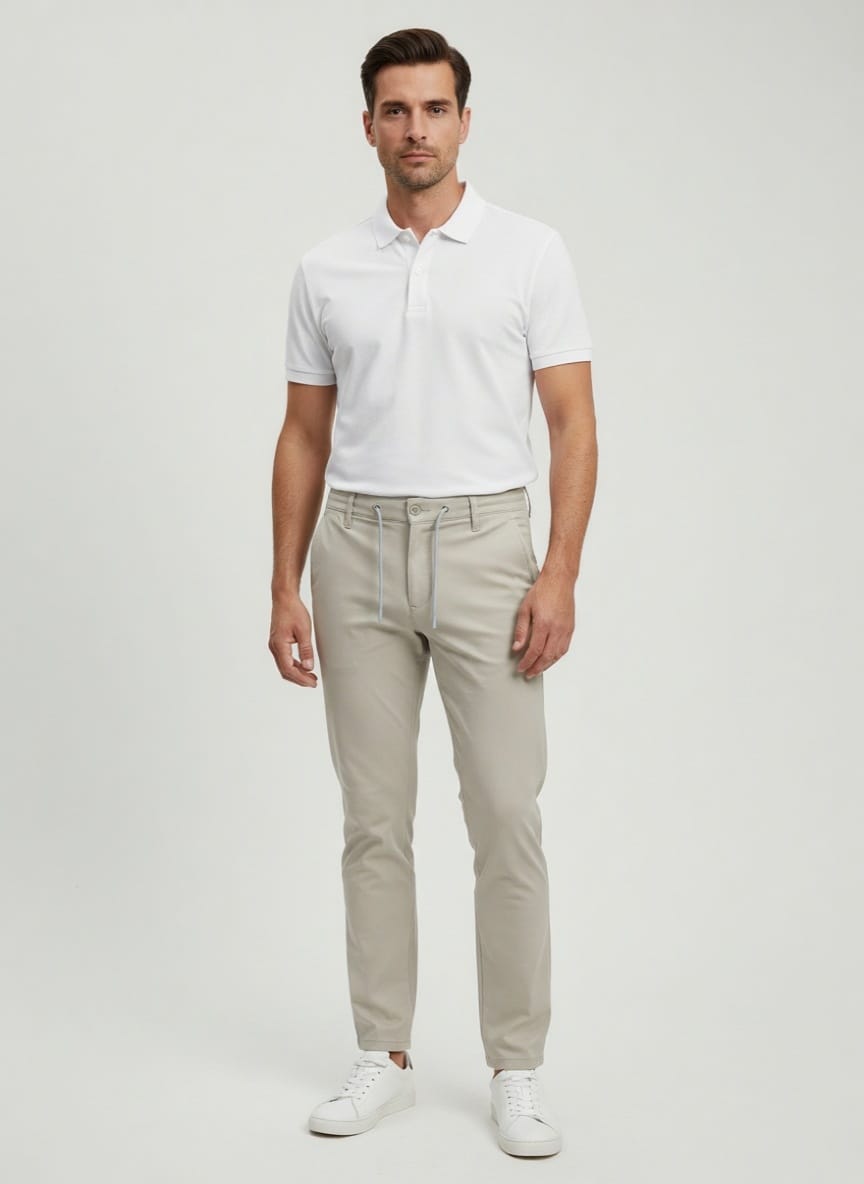 Pantalone sa učkurom Pantalone sa puno elastina slika na muškom modelu