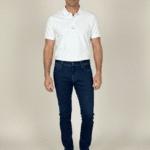Tamni teksas muške farmerke slim fit slika na modelu