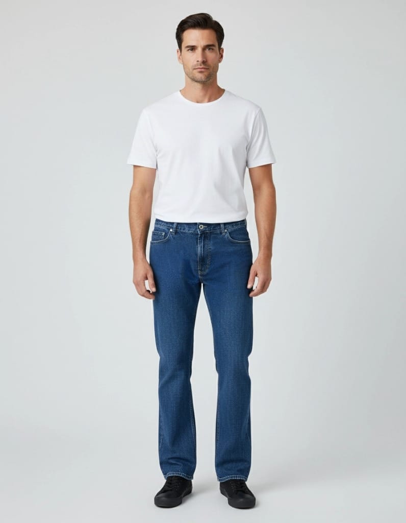 Muške farkerke klasik bez elastina Muške farmerke bez elastina na modelu