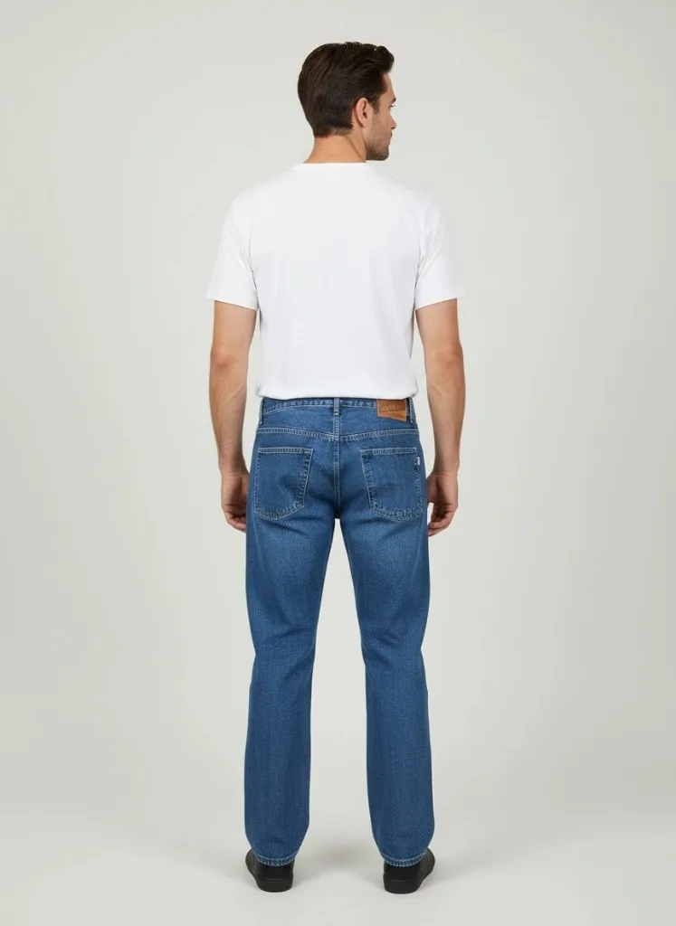 Muške klasik farmerke ne modelu, sa zadnje strane slikano